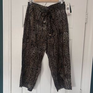 NWT Lauren Ralph Lauren Silk Linen Blend Palazzo Pant-Size 8